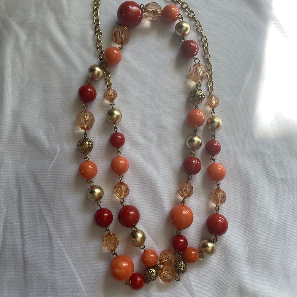 Orange bracelet and necklace set